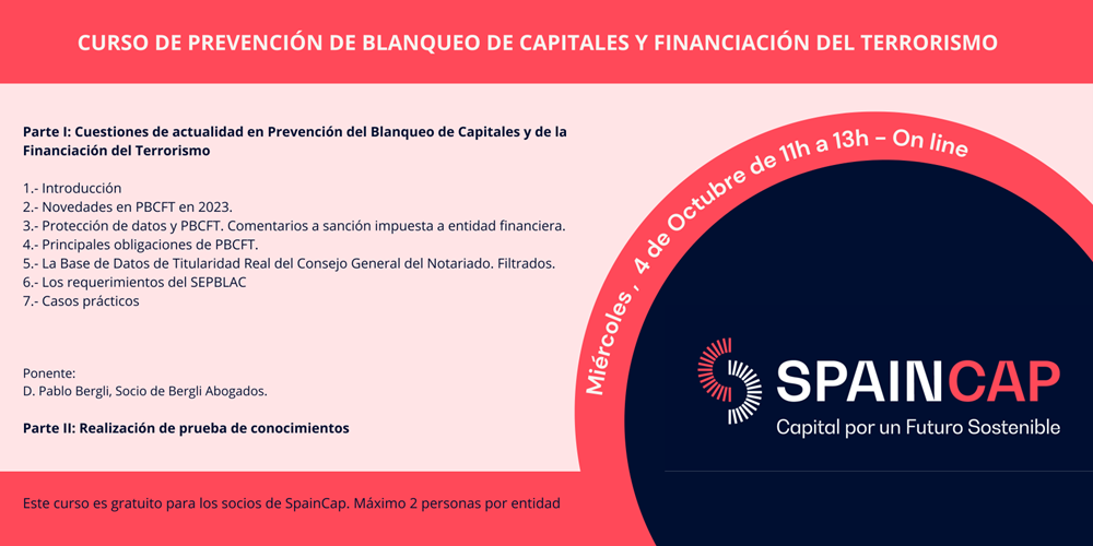 CURSO BERGLI: PREVENCIÓN DEL BLANQUEO DE CAPITALES Y DE LA FINANCIACIÓN DEL TERRORISMO