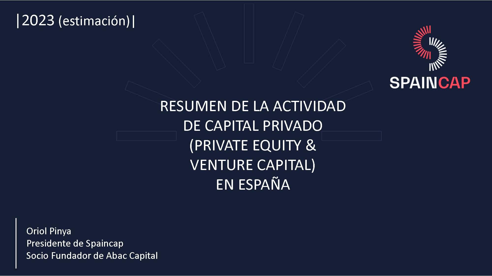 Estimación Venture Capital & Private Equity en España – Año 2023